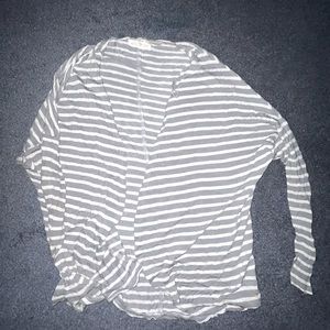 White and gray light cardigan